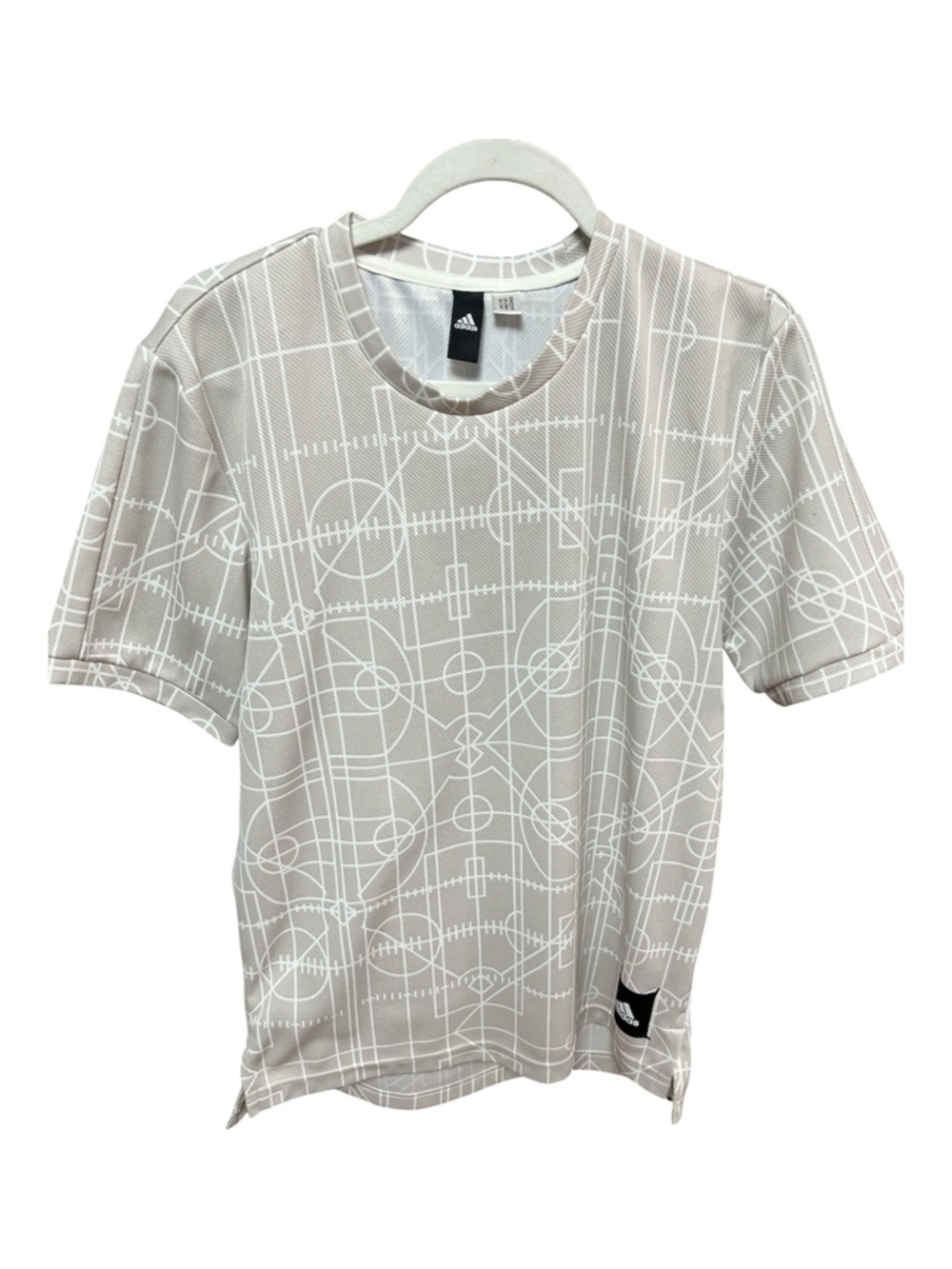 ADIDAS Performance Graphic DNA Tee Geometric Field Print Grey Men’s L